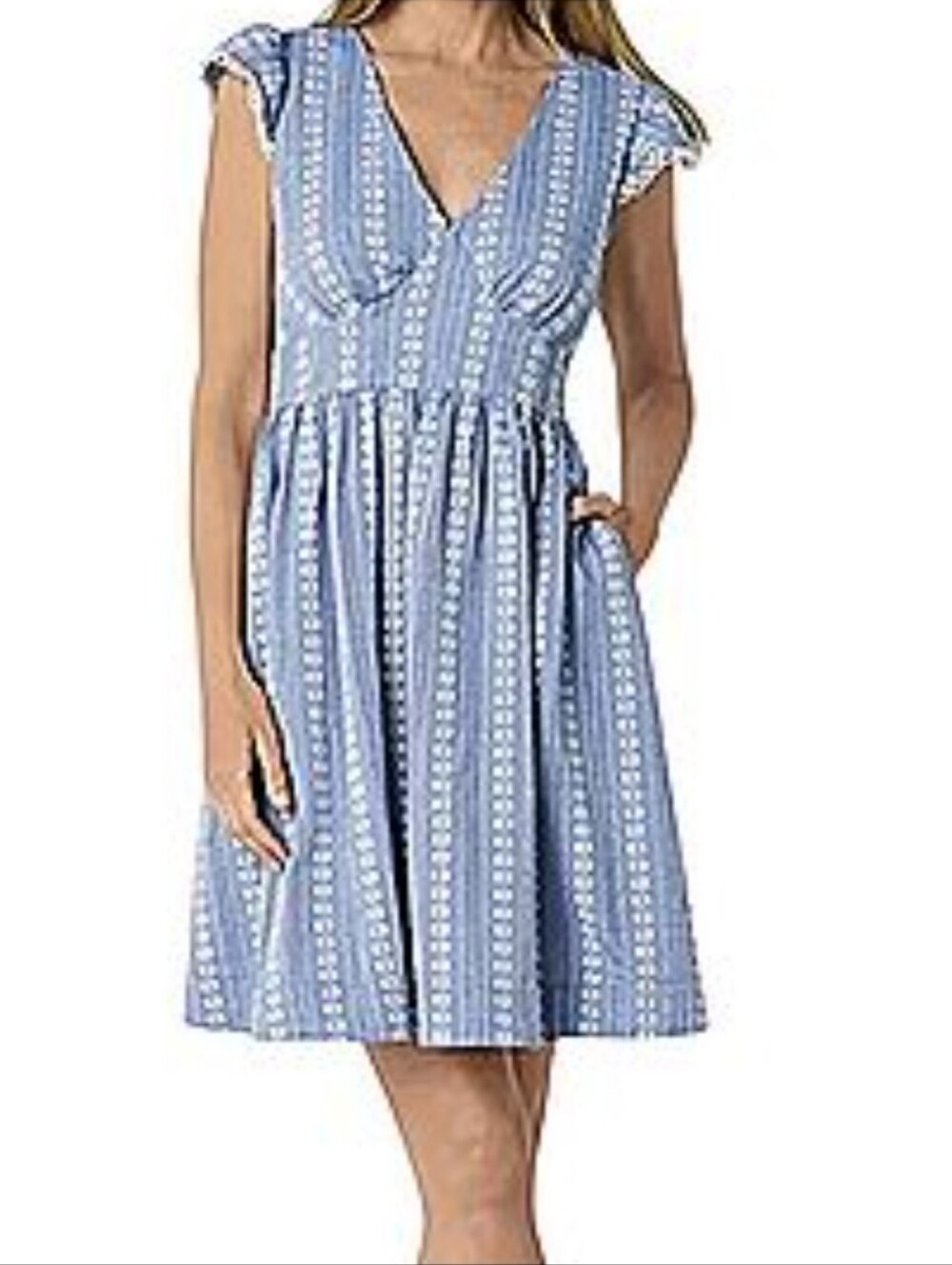 Peyton and Parker Floral Cotton Mini Dress Cottagecore Womens Size L Popover